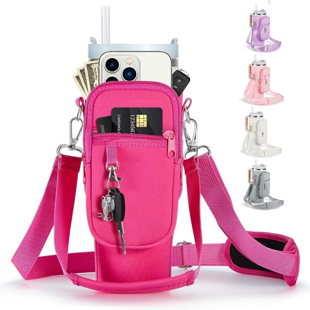 Water Bottle/Stanley Carrier Bag w/ Adjustable Strap – New (No Box)